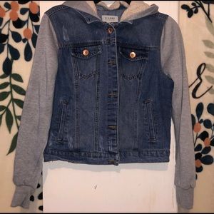 Denim Hoodie Jacket Cropped